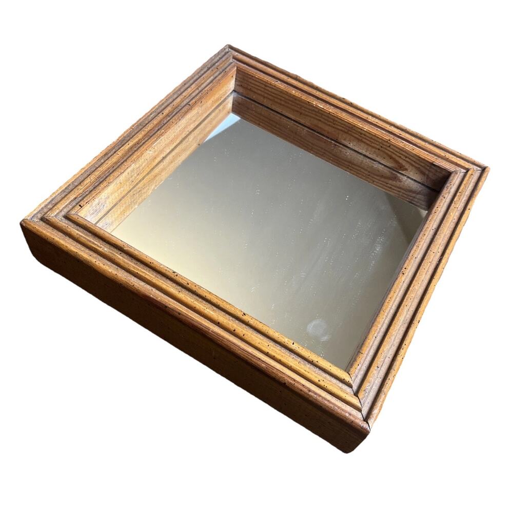 Small Wooden Framed Mirror - 8” Square Or 11.5” Diamond MCM Unassuming Cabin